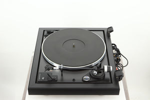 Right side view of a used Dual CS 505-4 Turntable in a black finish