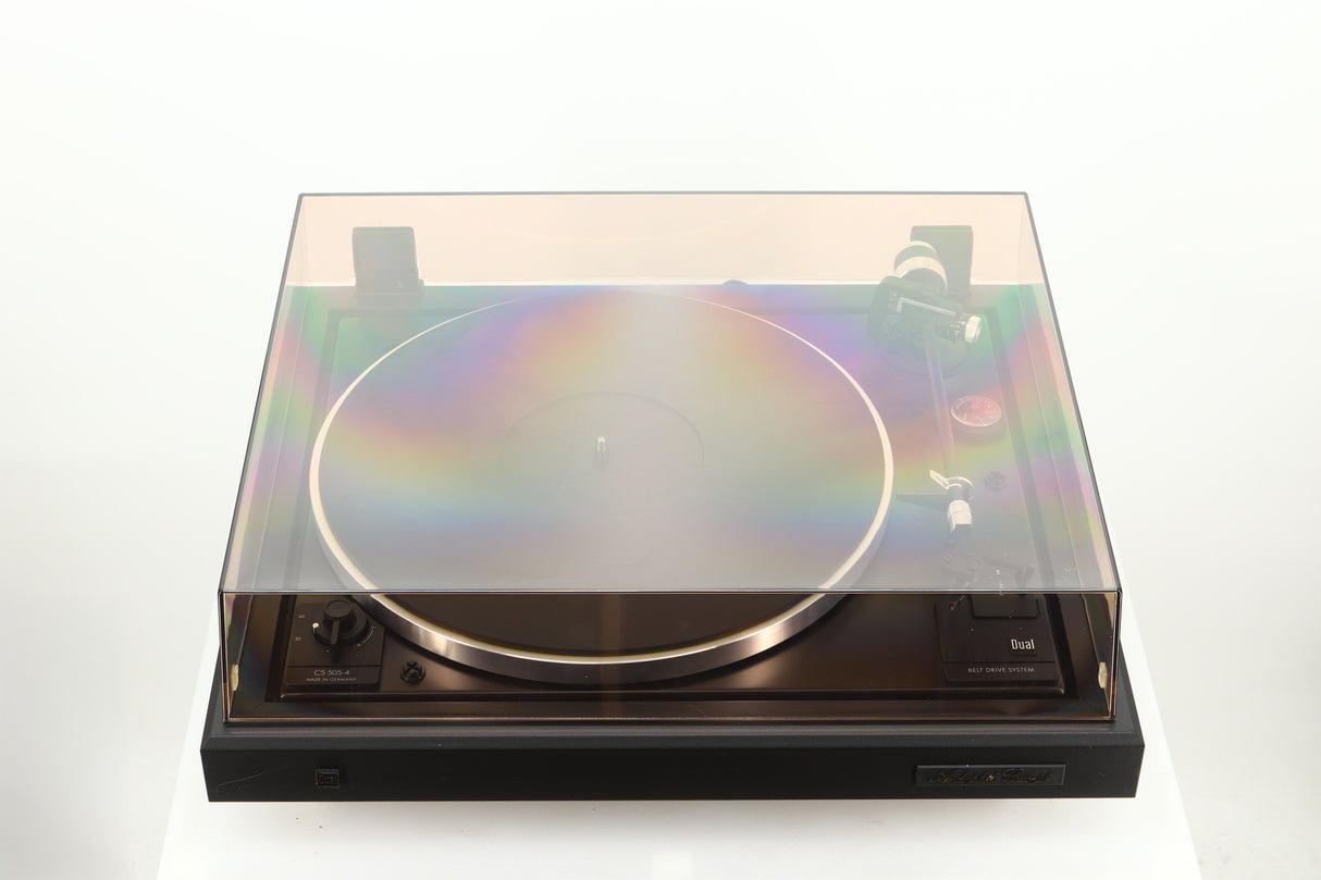 Top view of a used Dual CS 505-4 Turntable in a black finish