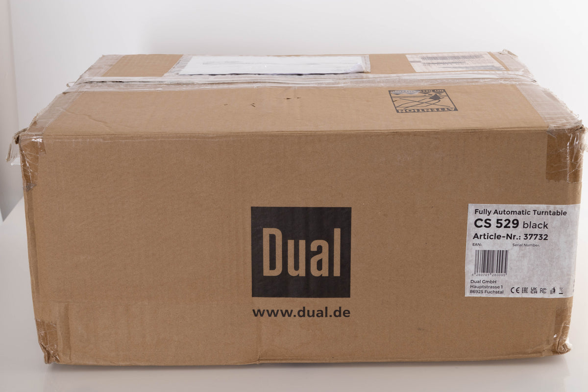 Box of a used Dual CS 529 Fully Automatic Bluetooth Turntable in Black finish