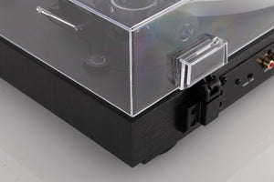 Rear left corner view of a used Dual CS 529 Fully Automatic Bluetooth Turntable in Black finish