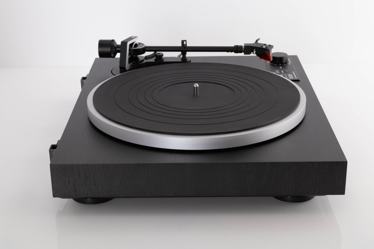 Side view of a used Dual CS 529 Fully Automatic Bluetooth Turntable in Black finish