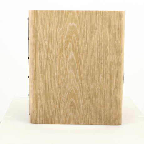 Left side view of a used Dynaudio Focus 10 Standmount Speaker in a blonde finish