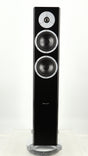Front view of a used Dynaudio Excite X-34 Floorstanding Speaker in a satin black finish