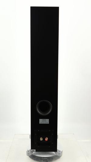 Rear view of a used Dynaudio Excite X-34 Floorstanding Speaker in a satin black finish
