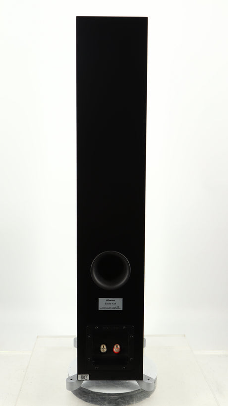Rear view of a used Dynaudio Excite X-34 Floorstanding Speaker in a satin black finish