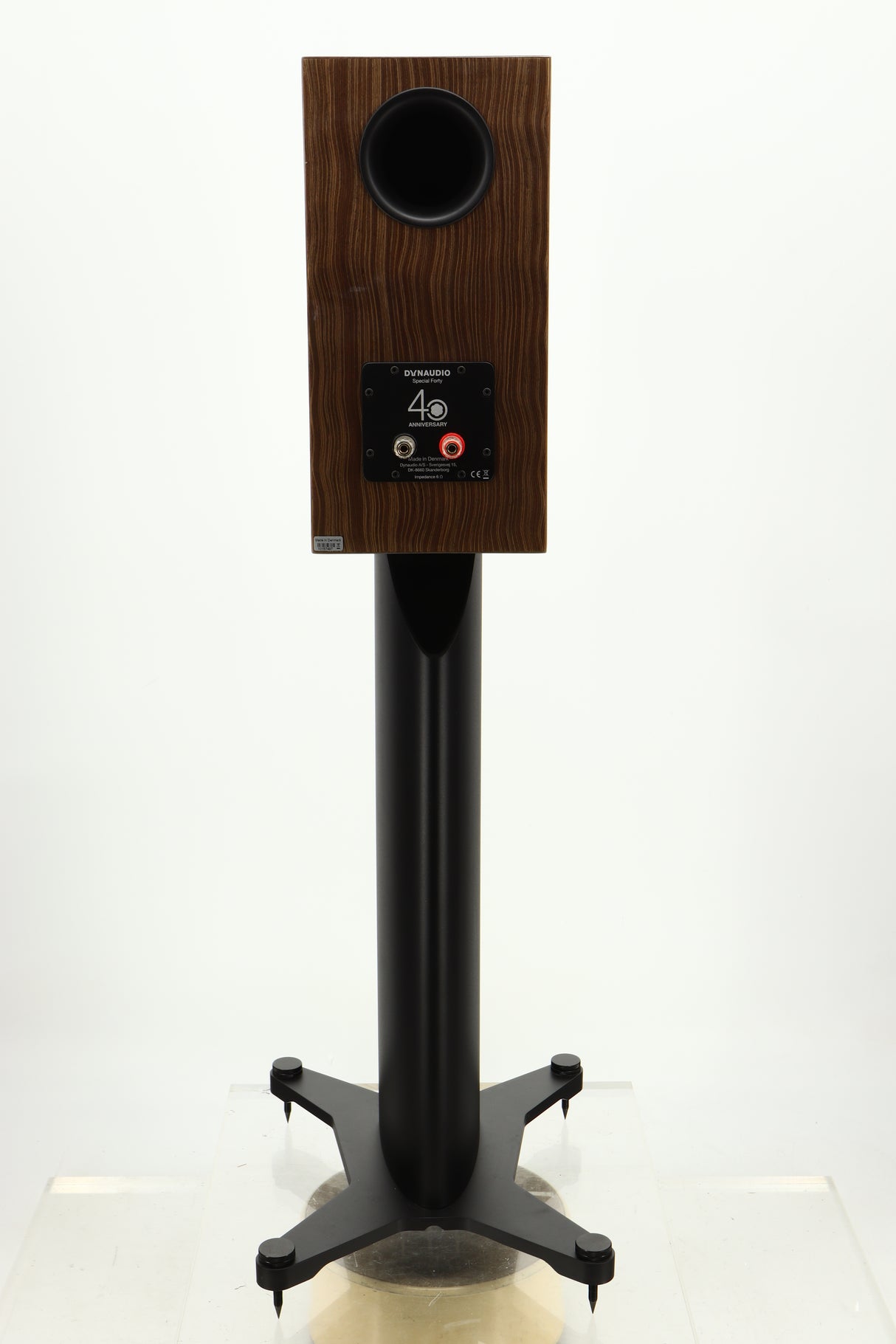 Rear view of a used Dynaudio Special 40 Standmount Speaker in Ebony Vine finish