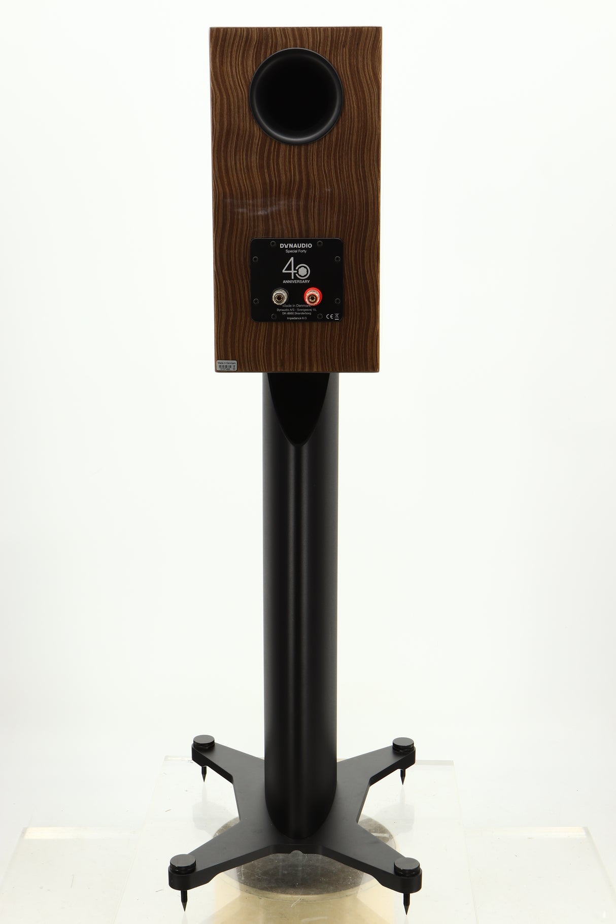 Rear view of a used Dynaudio Special 40 Standmount Speaker in Ebony Vine finish