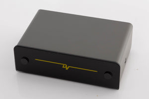 Close up of a used Dynavector P75 MK3 Phonostage showing fascia