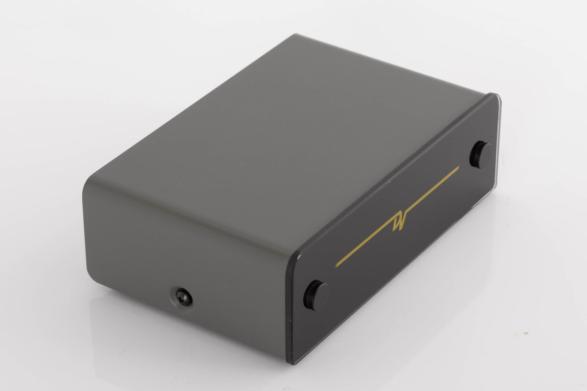 Front left corner of a used Dynavector P75 MK3 Phonostage
