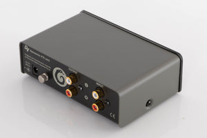 Rear left corner of a used Dynavector P75 MK3 Phonostage