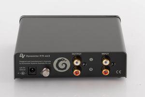 Rear view of a used Dynavector P75 MK3 Phonostage
