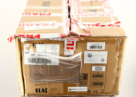 Box for a used ELAC DBR62 Standmount Speaker in a light oak finish