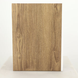 Left side view of a used ELAC DBR62 Standmount Speaker in a light oak finish