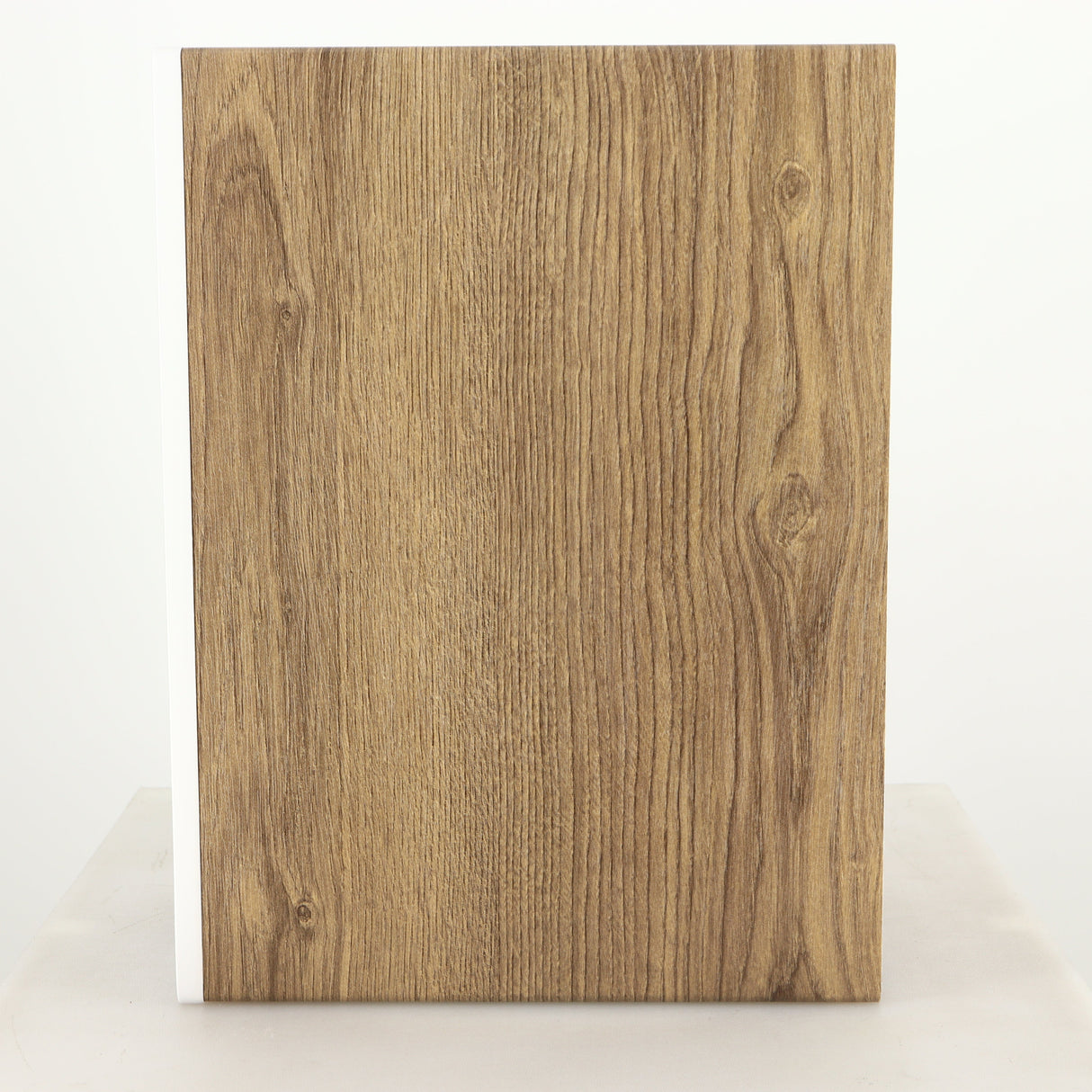 Right side view of a used ELAC DBR62 Standmount Speaker in a light oak finish