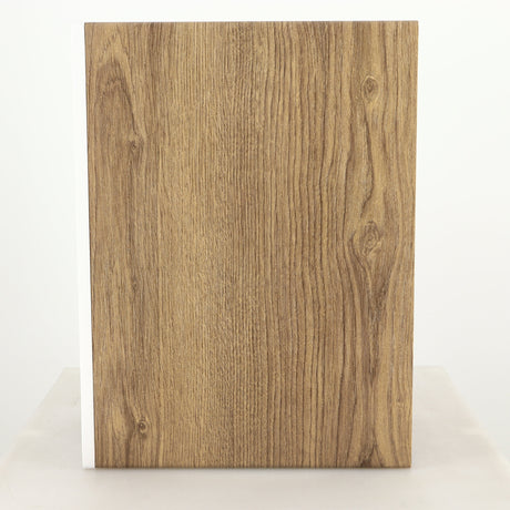 Right side view of a used ELAC DBR62 Standmount Speaker in a light oak finish