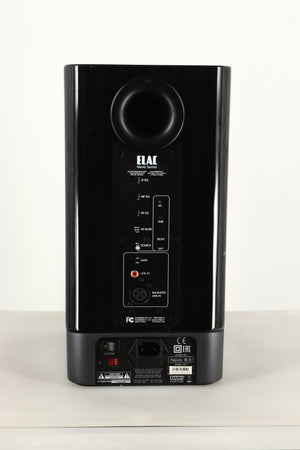 Rear view of a used ELAC Navis B51 Active Standmount Speaker in Gloss Ebony Emara finish