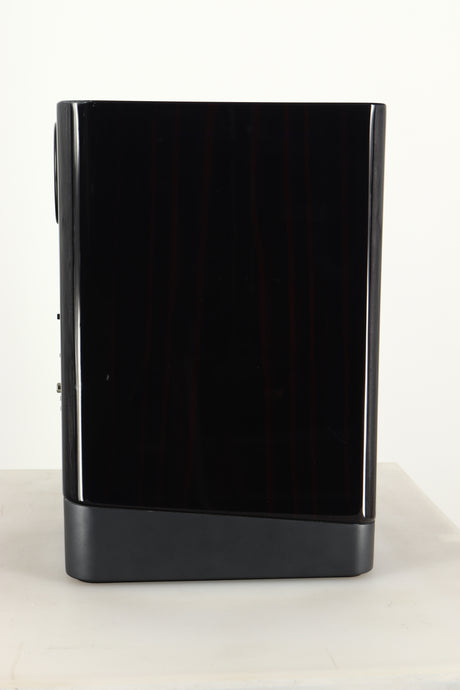 Side view of a used ELAC Navis B51 Active Standmount Speaker in Gloss Ebony Emara finish