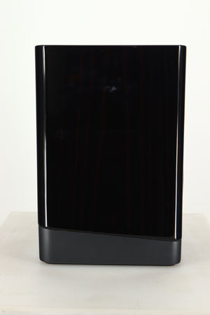 Side view of a used ELAC Navis B51 Active Standmount Speaker in Gloss Ebony Emara finish