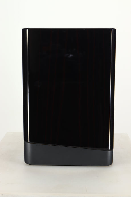 Side view of a used ELAC Navis B51 Active Standmount Speaker in Gloss Ebony Emara finish