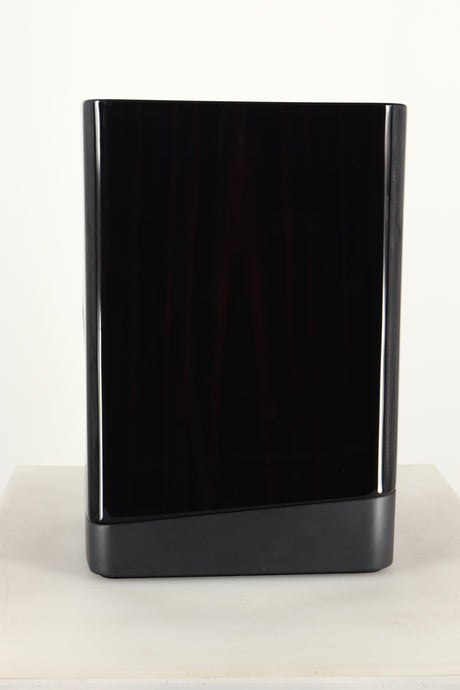 Side view of a used ELAC Navis B51 Active Standmount Speaker in Gloss Ebony Emara finish