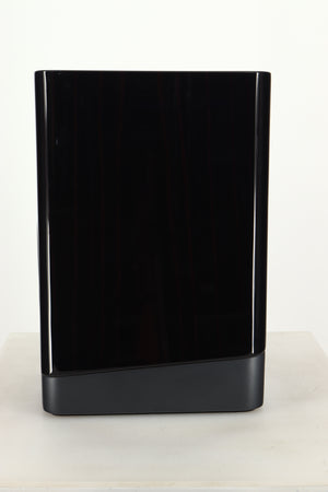 Side view of a used ELAC Navis B51 Active Standmount Speaker in Gloss Ebony Emara finish