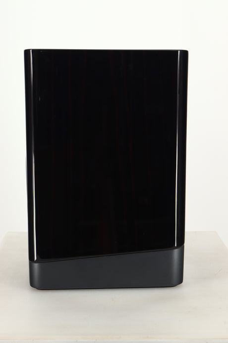Side view of a used ELAC Navis B51 Active Standmount Speaker in Gloss Ebony Emara finish