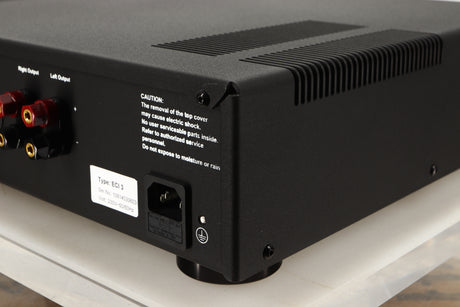 Rear right corner view of a used Electrocompaniet ECI-3 Integrated Amplifier