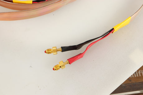 Close up view of a 3.0m ElectroFluidics Monolith 20/20 Speaker Cable 