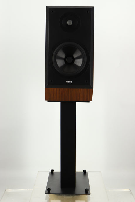 Front view of a used Epos ES14N Standmount Speaker in Walnut finish
