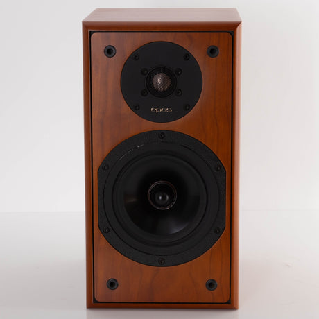 Front view of a used EPOS M12.2 Standmount Speaker in a Cherry finish