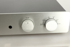 Close up view of a used Exposure 2510 Integrated Amplifier in Titanium finish