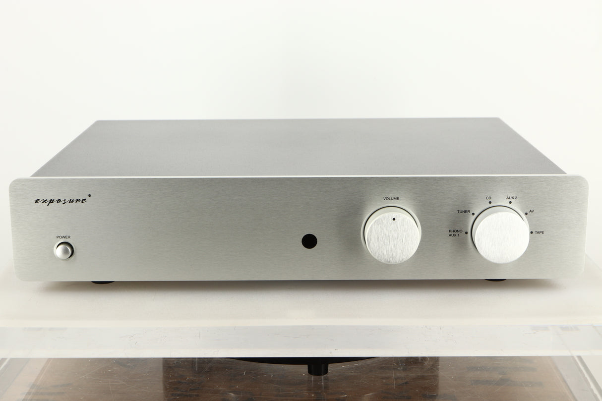 Front view of a used Exposure 2510 Integrated Amplifier in Titanium finish