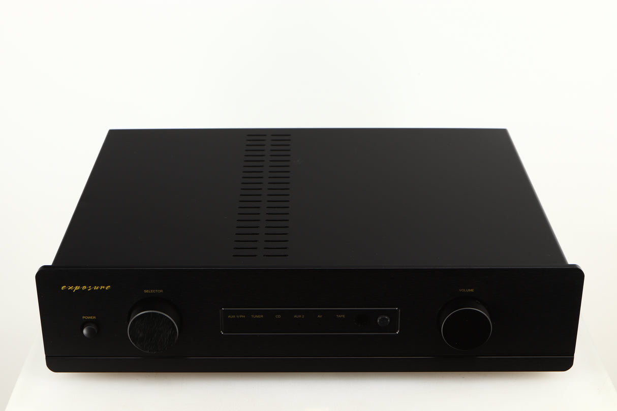 Top of a used Exposure 3510 Integrated Amplifier in a black finish