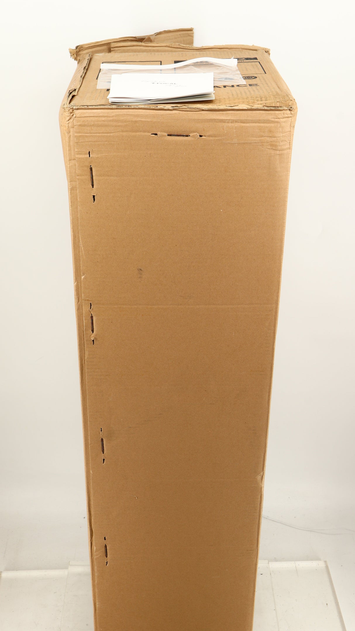 Box for a used Focal Aria 936 K2 Floorstanding Speaker in a ash grey finish showing 2x Manuals