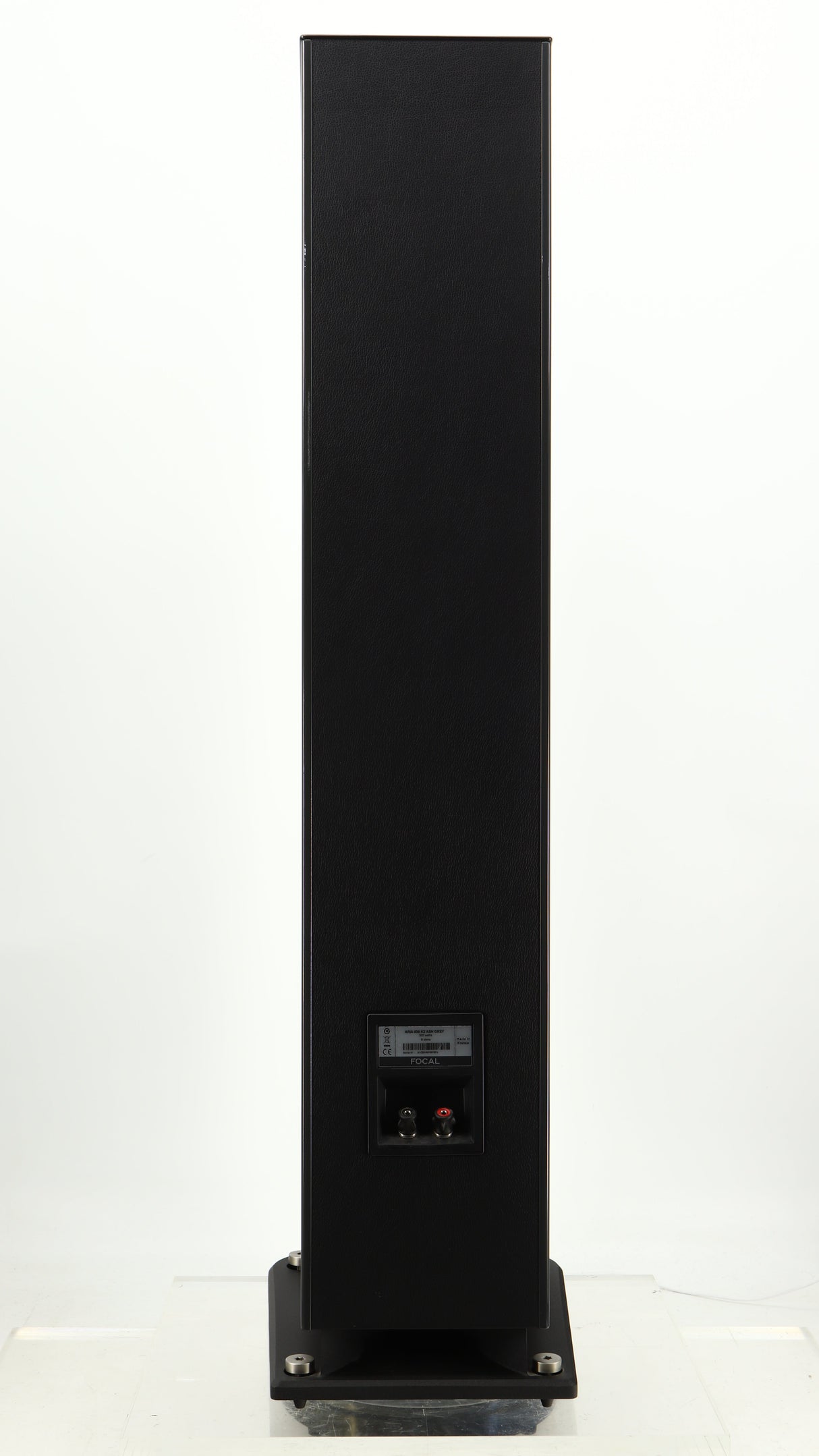 Rear view of a used Focal Aria 936 K2 Floorstanding Speaker in a ash grey finish