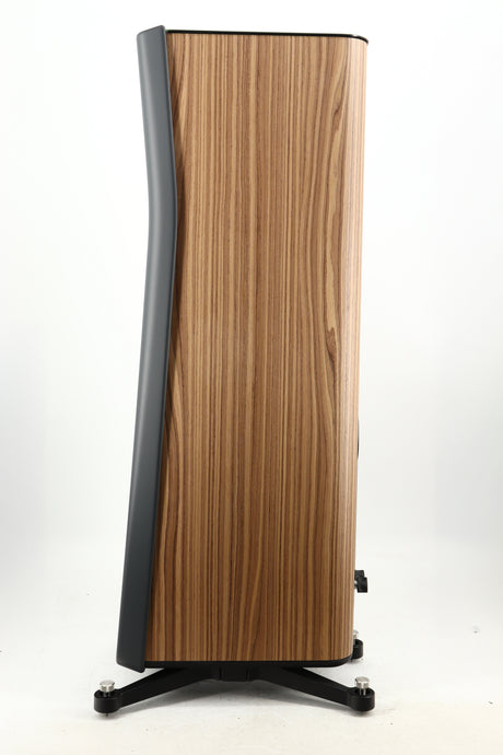Right side view of a used Focal Kanta N2 Floorstanding Speaker in a walnut grey finish
