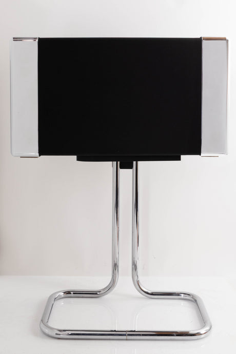 Front view of a used Gale GS401 Standmount Speakers W/ Stand in a Chrome finish