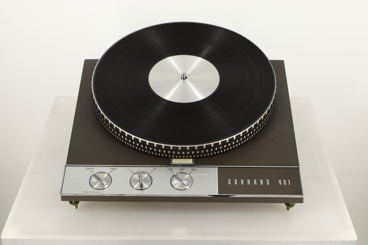 Front view of a used Garrard 401 Turntable