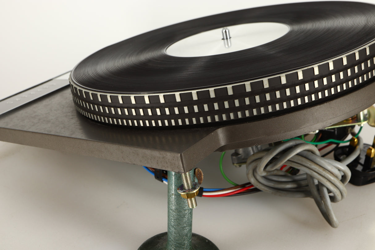 Rear left corner view of a used Garrard 401 Turntable