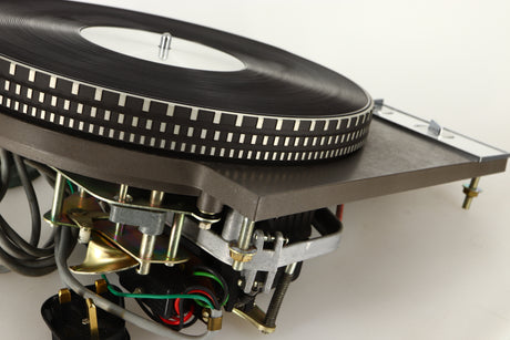 Rear right corner view of a used Garrard 401 Turntable