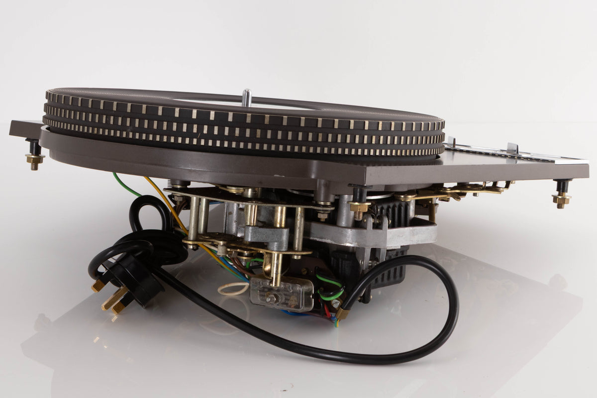 Rear left corner of a used Garrard 401 Turntable Motor Unit 
