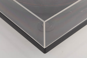 Front left corner of a used Goldring GR1.2 Turntable W/ Linn Basik Cartridge in a Black finish