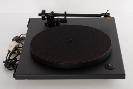 Left side view of a used Goldring GR1.2 Turntable W/ Linn Basik Cartridge in a Black finish