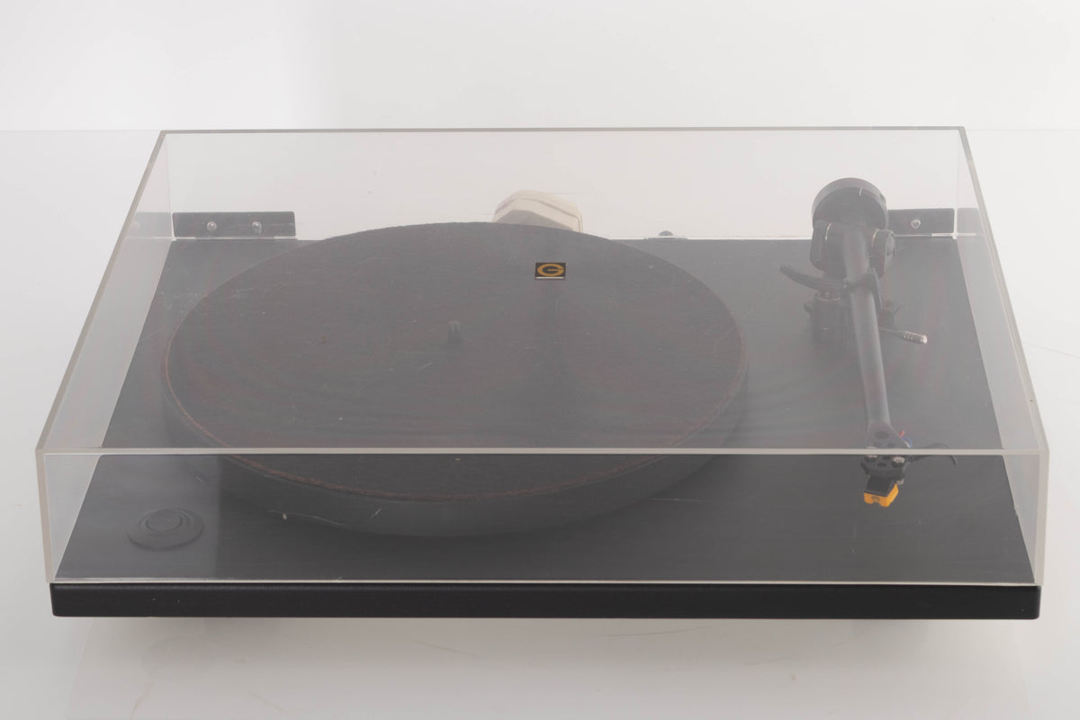 Top of a used Goldring GR1.2 Turntable W/ Linn Basik Cartridge in a Black finish
