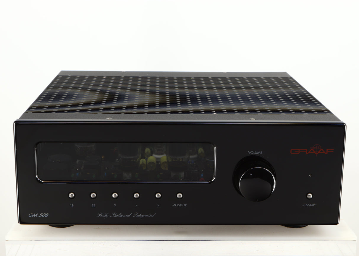 Front view of a used Graaf GM50 Integrated Amplifier in a black finish