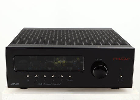 Front view of a used Graaf GM50 Integrated Amplifier in a black finish