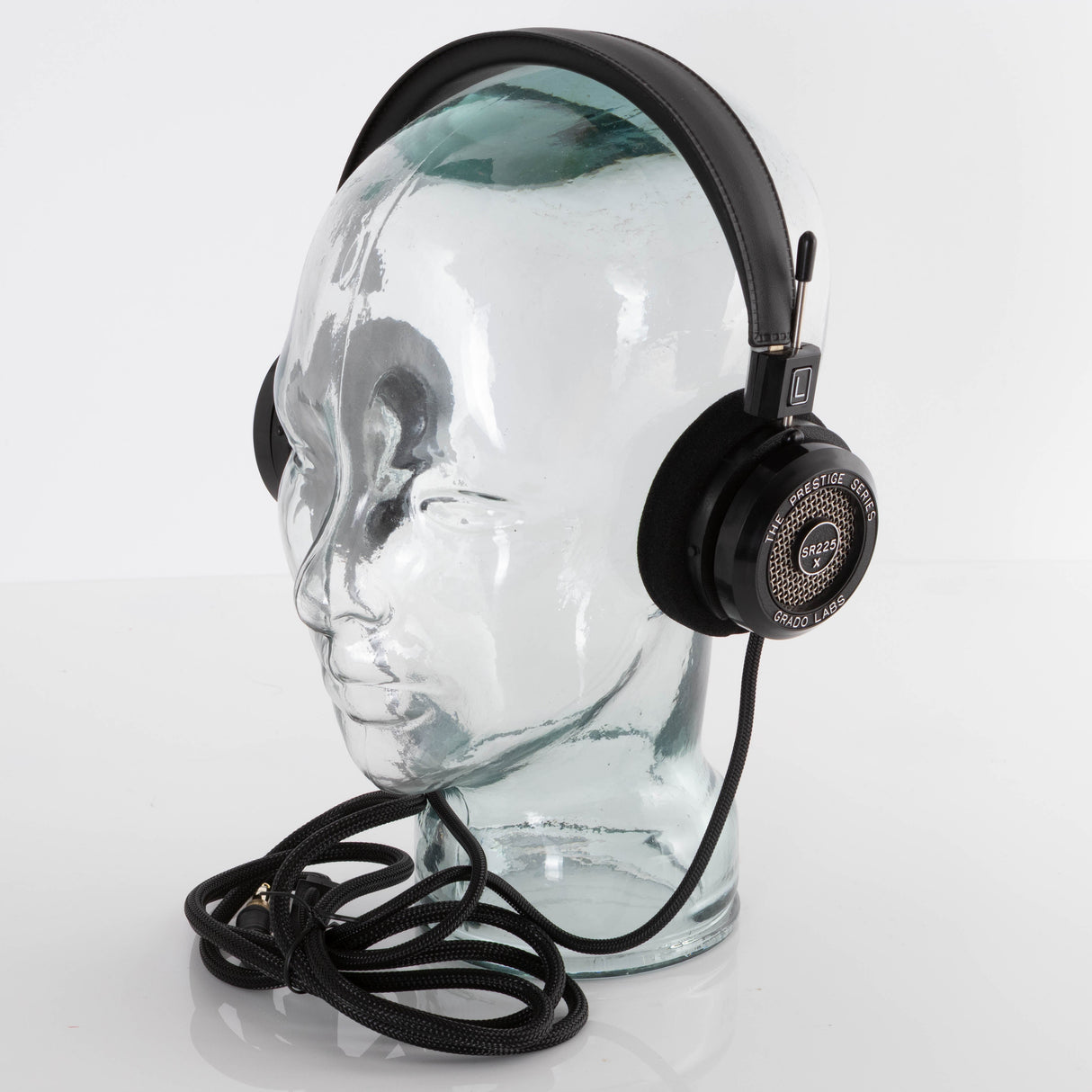 Front right angle of used Grado SR225X Headphones in a Black finish