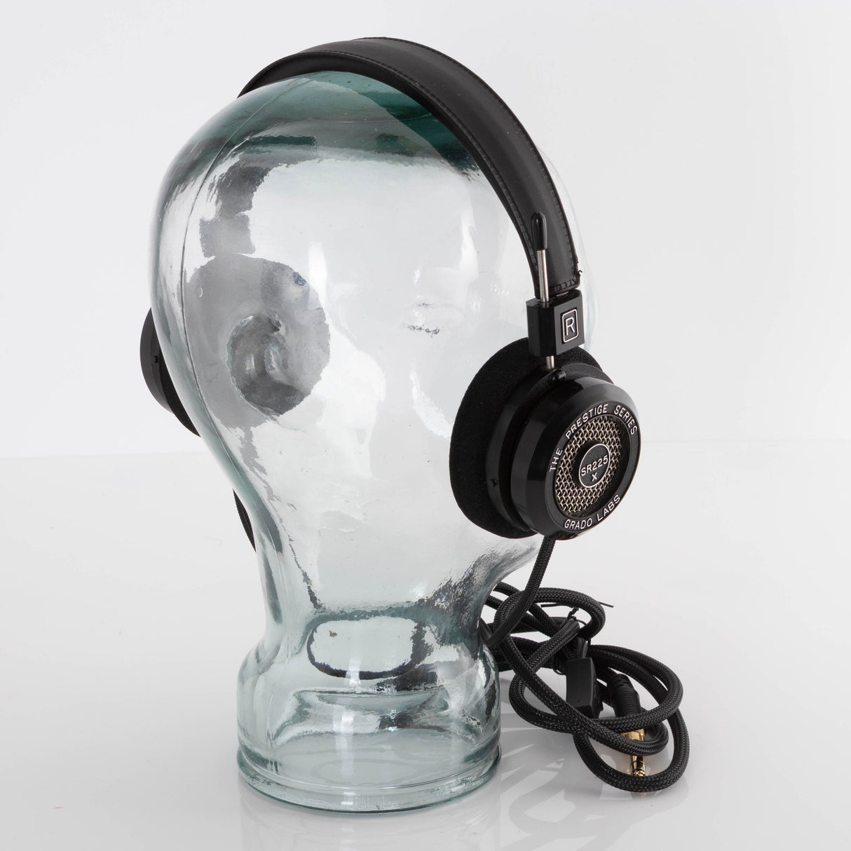 Rear left angle of used Grado SR225X Headphones in a Black finish