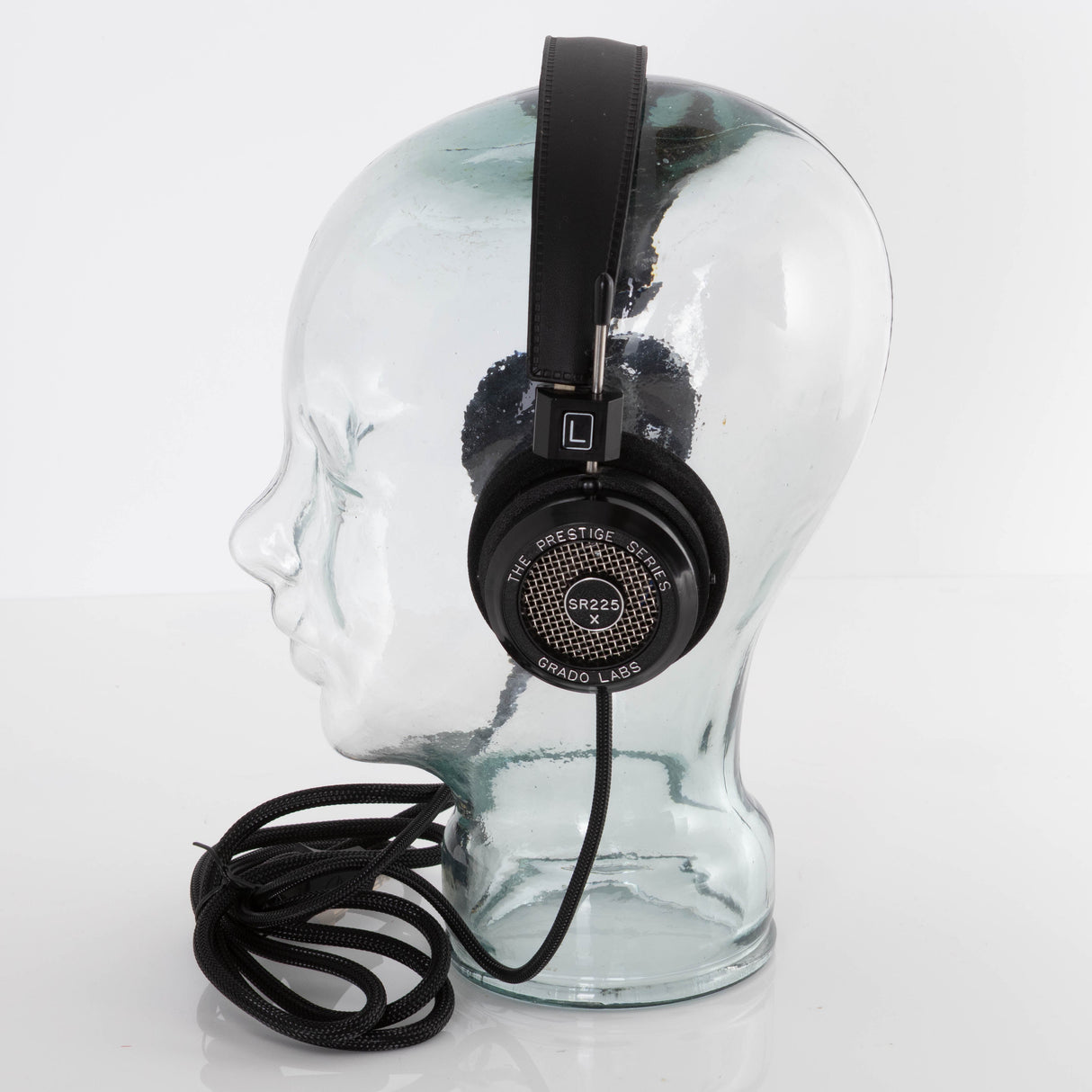 Right side view of used Grado SR225X Headphones in a Black finish
