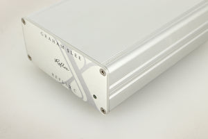 Front right corner view of a used Graham Slee Reflex C MC Phonostage
